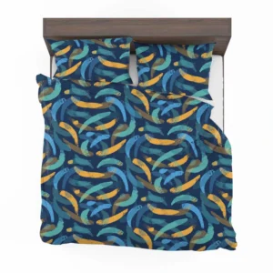 Blue Yellow Brush Strokes Design Bedding Set 2