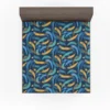 Blue Yellow Brush Strokes Design Fitted Sheet