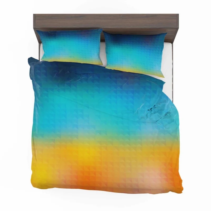 Blue Yellow Colored Grid Bedding Set 2