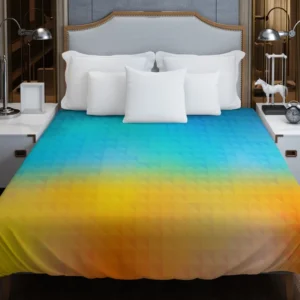 Blue Yellow Colored Grid Duvet Cover