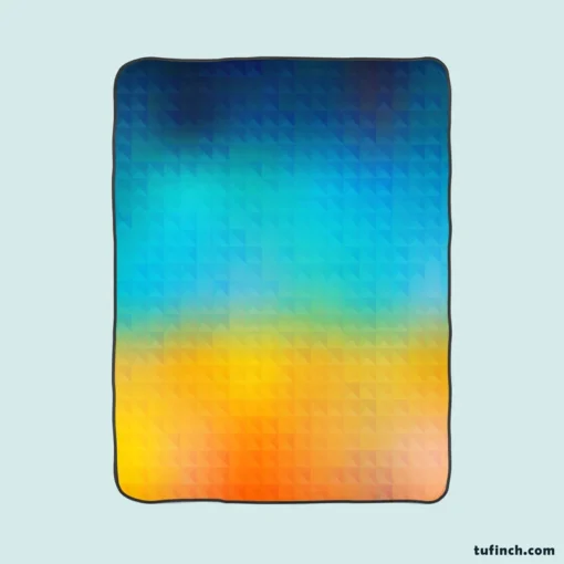 Blue Yellow Colored Grid Fleece Blanket 1