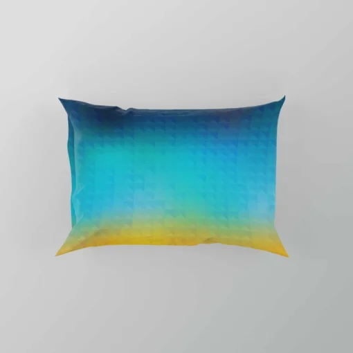 Blue Yellow Colored Grid Pillow Case