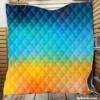 Blue Yellow Colored Grid Quilt Blanket