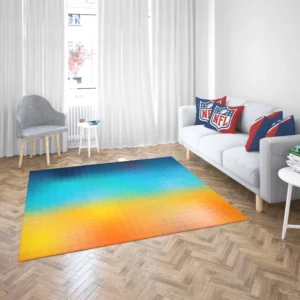 Blue Yellow Colored Grid Rug 2