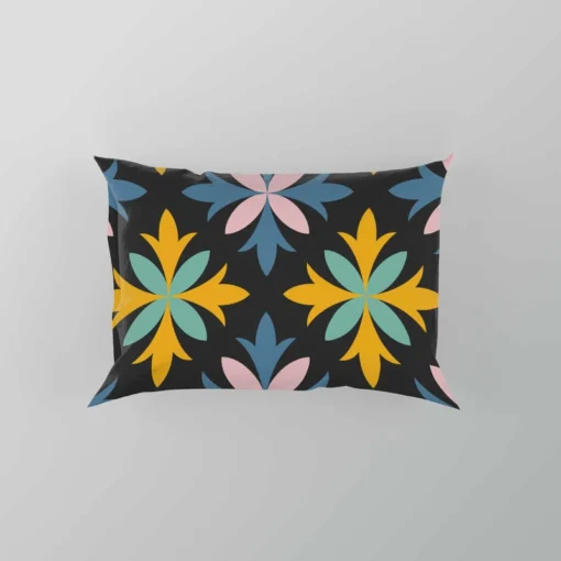 Blue Yellow Floral Ethnic Pillow Case