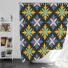 Blue Yellow Floral Ethnic Shower Curtain