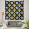 Blue Yellow Floral Ethnic Wall Tapestry