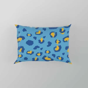 Blue Yellow Leopard Print Pillow Case