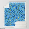 Blue Yellow Leopard Print Sherpa Fleece Blanket