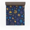 Blue Yellow Planets Stars Space Design Fitted Sheet