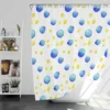 Blue Yellow Watercolor Polka Dots Shower Curtain