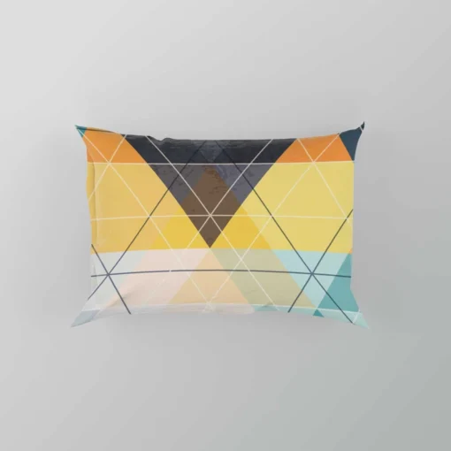 Blue Yellow White Triangle Pattern Pillow Case