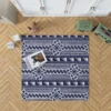 Blue and White Maori Tattoo Pattern Design Rug