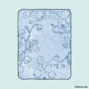 Blueberry Sketch Pattern Fleece Blanket 1