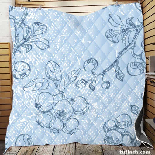 Blueberry Sketch Pattern Quilt Blanket