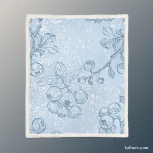 Blueberry Sketch Pattern Sherpa Fleece Blanket 1