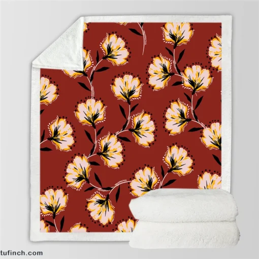 Blumen muster Florals Sherpa Fleece Blanket