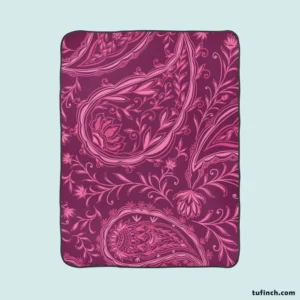 Bohemian Indian Beautiful Paisley Fleece Blanket 1