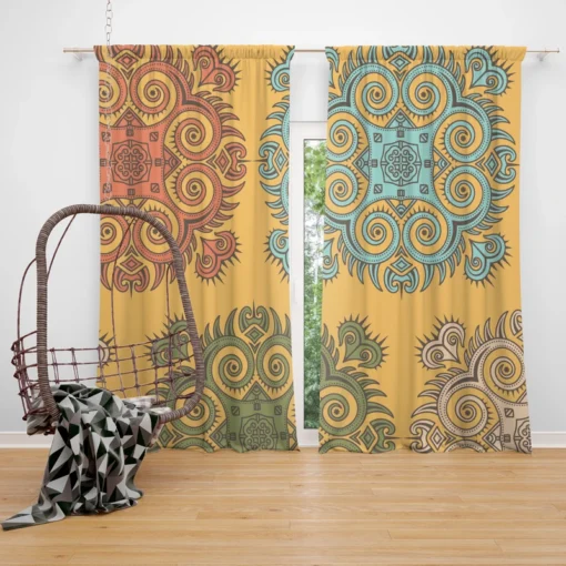 Bohemian Mandala Print Curtain