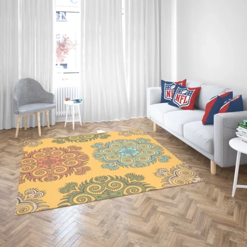 Bohemian Mandala Print Rug 2