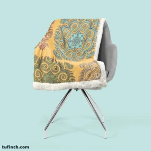 Bohemian Mandala Print Sherpa Fleece Blanket 2