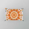 Bohemian Orange Folk Design Pillow Case