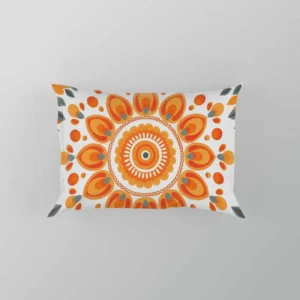 Bohemian Orange Folk Design Pillow Case