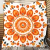 Bohemian Orange Folk Design Quilt Blanket