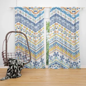 Bohemian Zigzag Ethnic Pattern Curtain