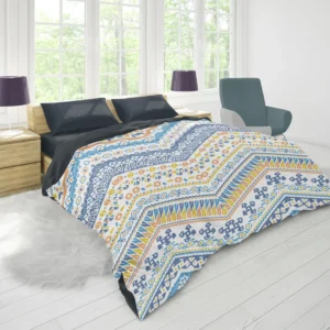 Bohemian Zigzag Ethnic Pattern Duvet Cover 1