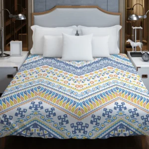 Bohemian Zigzag Ethnic Pattern Duvet Cover