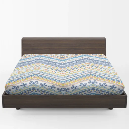 Bohemian Zigzag Ethnic Pattern Fitted Sheet 1