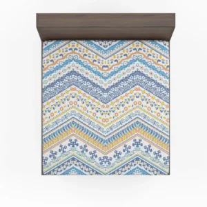 Bohemian Zigzag Ethnic Pattern Fitted Sheet