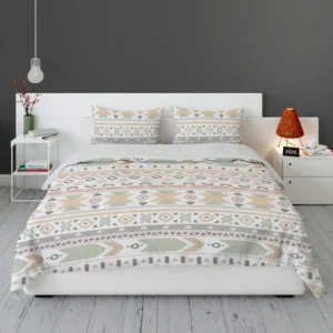 Boho Aztec Folkloric Pattern Design Bedding Set 2