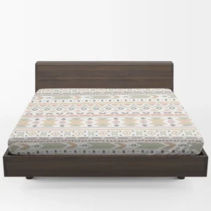 Boho Aztec Folkloric Pattern Design Fitted Sheet 1