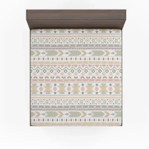 Boho Aztec Folkloric Pattern Design Fitted Sheet