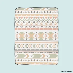 Boho Aztec Folkloric Pattern Design Fleece Blanket 1