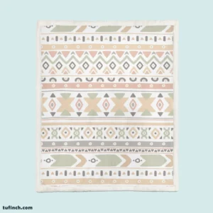 Boho Aztec Folkloric Pattern Design Sherpa Fleece Blanket 1