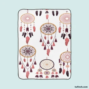 Boho Dreamcatcher Flat Design Fleece Blanket 1