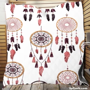 Boho Dreamcatcher Flat Design Quilt Blanket