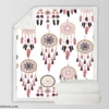 Boho Dreamcatcher Flat Design Sherpa Fleece Blanket