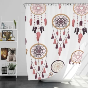 Boho Dreamcatcher Flat Design Shower Curtain