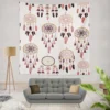 Boho Dreamcatcher Flat Design Wall Tapestry