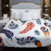 Boho Feather Design Duvet Cover