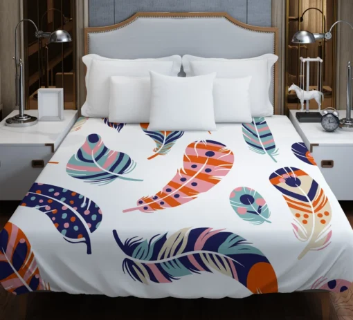 Boho Feather Design Duvet Cover