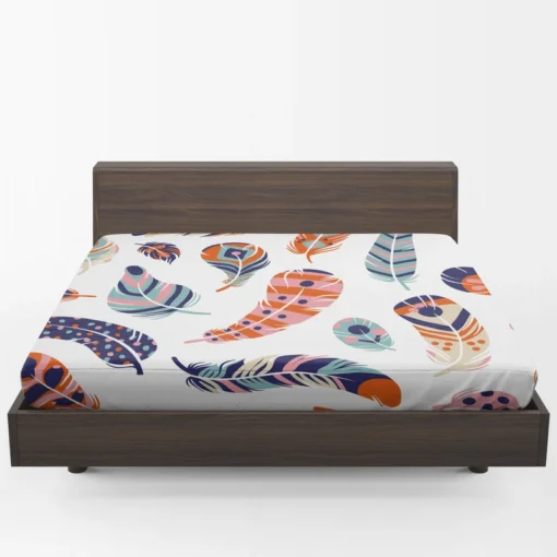 Boho Feather Design Fitted Sheet 1