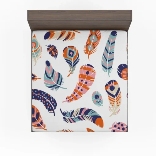 Boho Feather Design Fitted Sheet