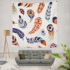 Boho Feather Design Wall Tapestry