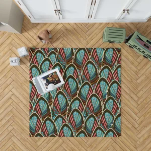 Boho Style Feather Design Rug