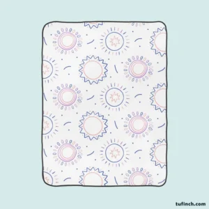 Boho Sun And Daisy Pattern Fleece Blanket 1